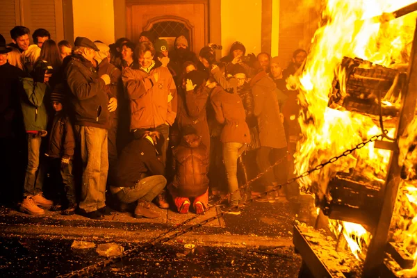 Парад в Кьенбазе Фастнах в Листале, Швейцария Стоковое Изображение