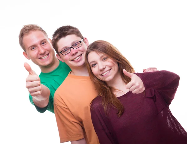 Tres amigos con tumbas — Foto de Stock