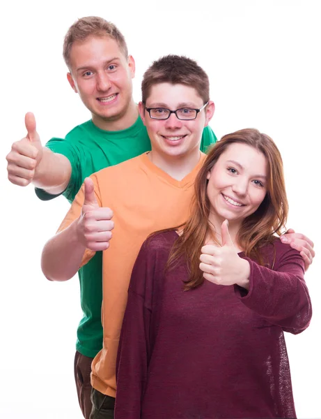 Tres amigos con tumbas — Foto de Stock