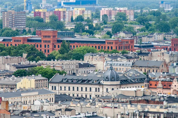Luchtfoto van de stad Lodz, Polen — Stockfoto