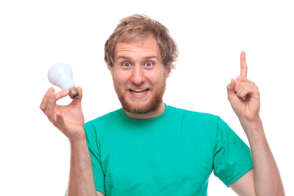 Man have an idea and bulb