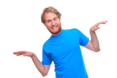 Man pretends he can fly clipart