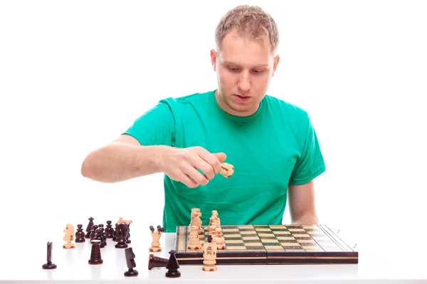Man preparing to play chess — Stock Photo, Image