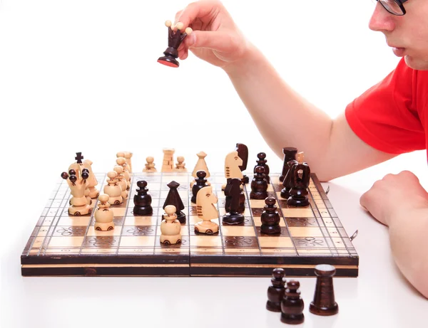 Man playing chess — Stock Photo, Image