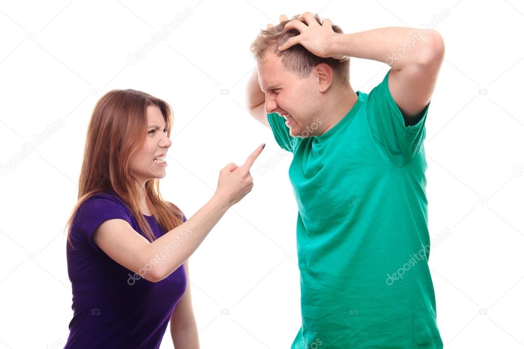 Boy arguing with his girlfriend