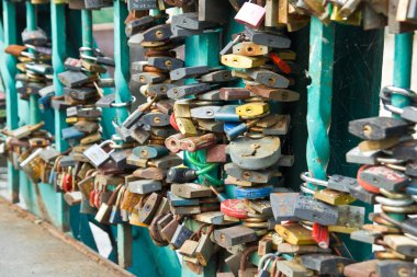 Kilit Wroclaw city köprüde aşkın