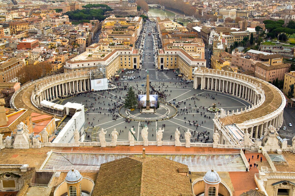 View of St. Peter's square in the vatican, Europe
