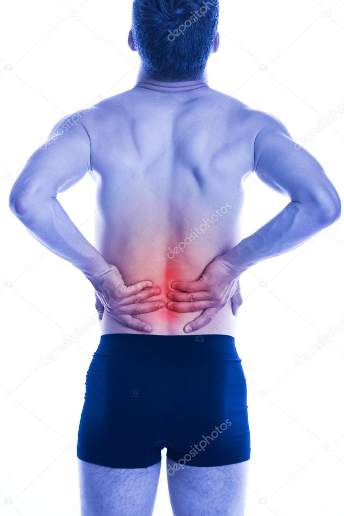 Man has loins pain on his back