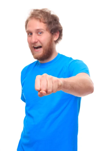 Man doing fist bump on white — Stock Photo, Image