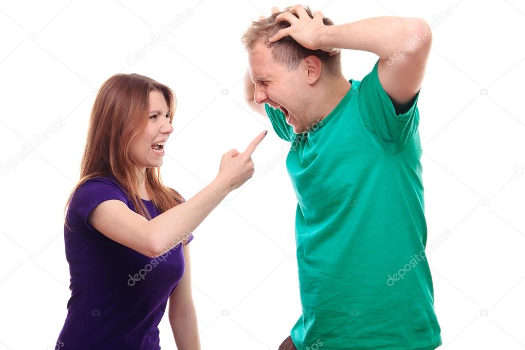 Girlfriend and boyfriend arguing