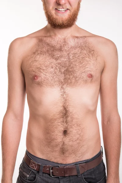 Torso of a man covered with hair — Stock Photo, Image