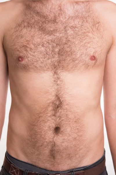 Unshaven man's chest and abdomen — Stock Image Unshaven man's chest and abdomen Stock Photo