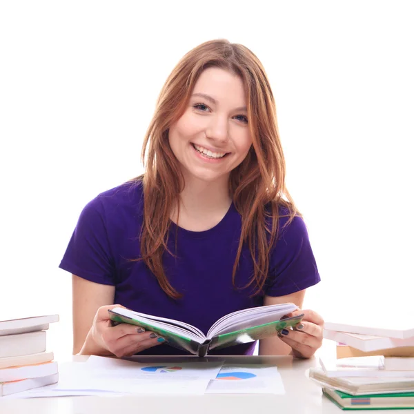 Menina aprendendo e sorrindo — Fotografia de Stock