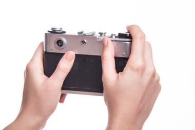 Klasik 35mm eski analog fotoğraf makinesi