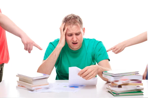 Homem tem problemas de aprendizagem — Fotografia de Stock