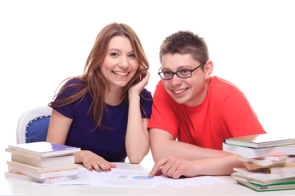 Students Learning At Table — Stock Photo, Image