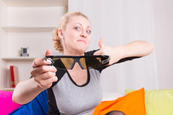 Young woman with 3d glasses — Stock Photo, Image