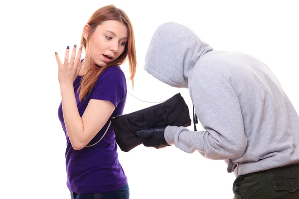 Pickpocket robbing woman — Stock Photo, Image