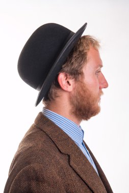 Profile of a bearded man