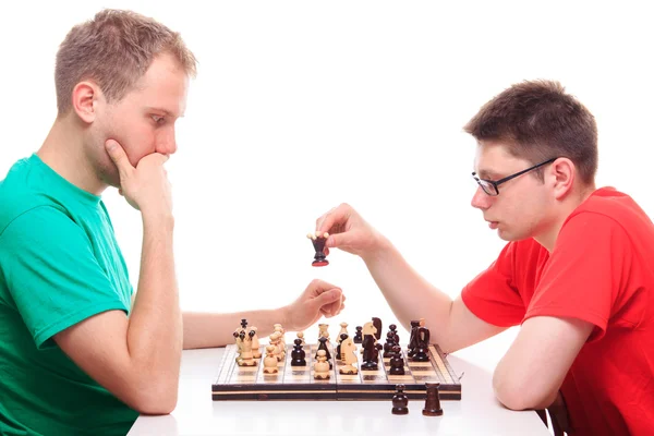 Dois homens a jogar xadrez — Fotografia de Stock