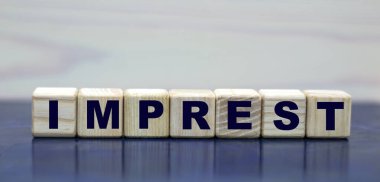 güzel mavi arkaplandaki küplere konsept sözcük imprest