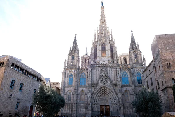 Barcelona, Cataluña, España - Marzo 2018: Catedral gótica de Barcelona, Catedral de la Santa Cruz y Santa Eulalia. — Foto de Stock