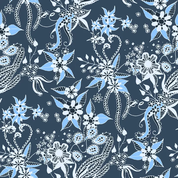 Nahtloser Floraler Hintergrund Vintage Orient Rapport Für Textil Hemd Leinen — Stockvektor