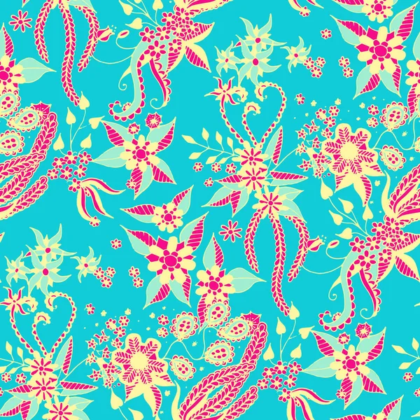 Малі Квіти Задньому Плані Сучасний Азійський Раппорт Текстилю Уоллпайпа Чінца — стоковий вектор