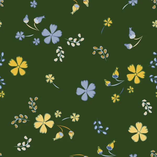 Floral Seamless Pattern Mit Zarten Blumen Große Elemente Für Druck lizenzfreie Stockillustrationen