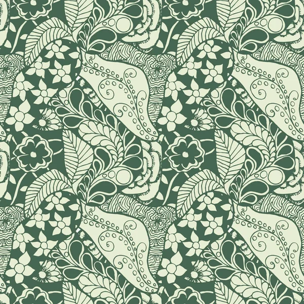 Zentangle Flowers Nahtloses Muster Vintage Rapport Für Kleid Hemd Leinen Vektorgrafiken