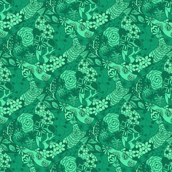 Zentangle Flowers Безшовний Паттерн Делікатна Доповідь Паперу Chintz Tablecloth Простий — стоковий вектор
