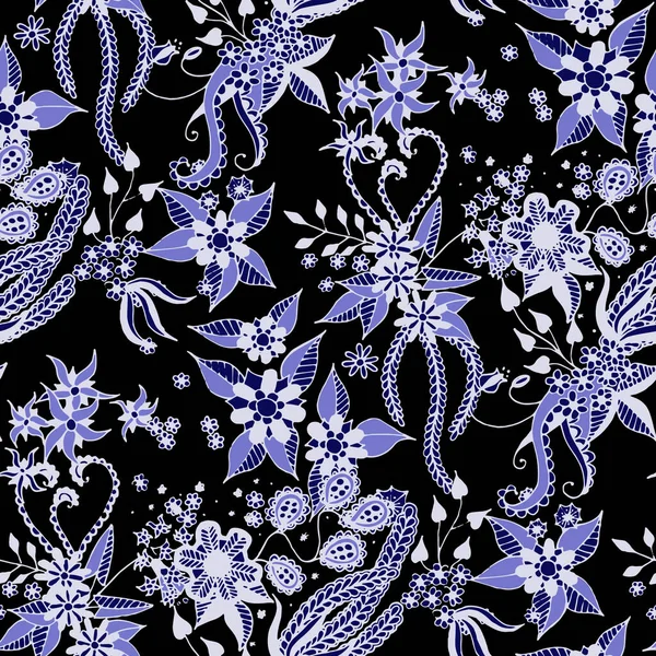 Texture Florale Sans Couture Doux Rapport Indonésien Pour Tissu Papier — Image vectorielle