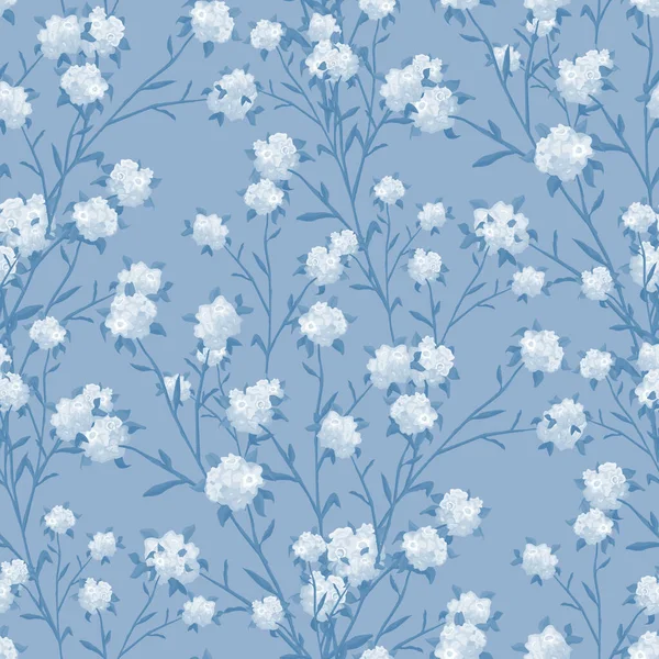 Floral Wallpaper Mit Großen Blumen Nahtloses Muster Mit Lilie Bluebell — Stockvektor