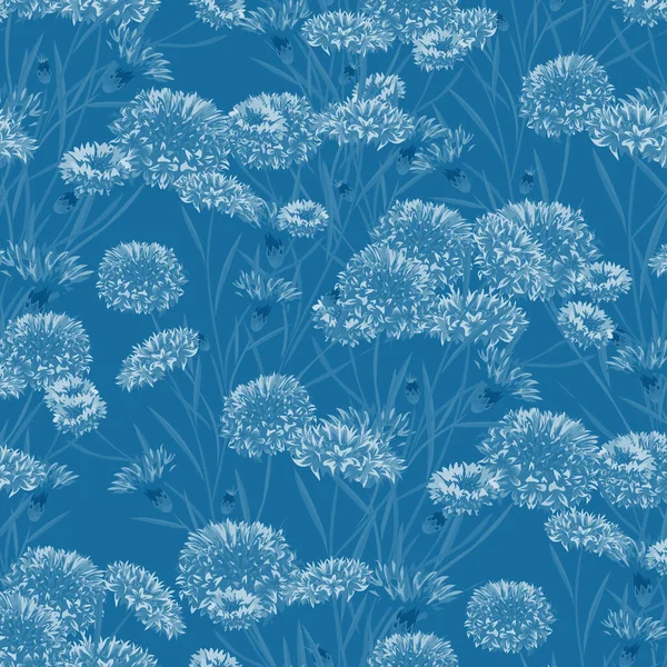 Floral Wallpaper Mit Großen Blumen Nahtloses Muster Mit Daisy Flowers lizenzfreie Stockvektoren
