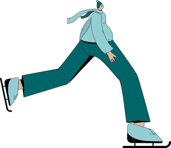 アイススケートスタイルのフラット人のデザイン — ストックベクタ
