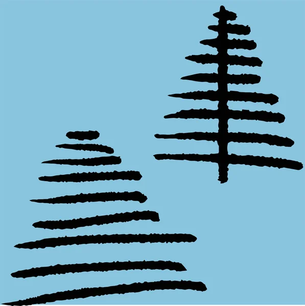 Schwarzer Winterbaum für Dekoration, Design-Website oder Poster. Vektorillustration — Stockvektor