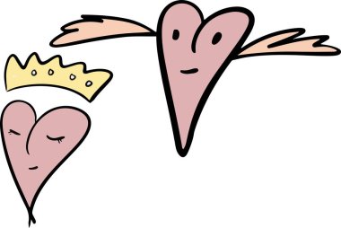 Karalama kalp el çizim vektör illüstrasyon kara sanat 