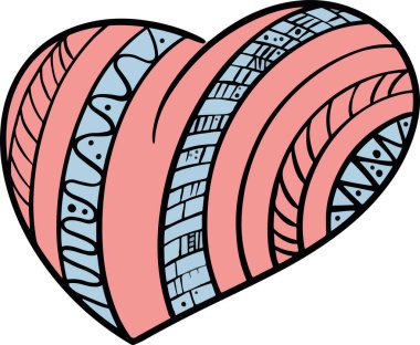 Karalama kalp el çizim vektör illüstrasyon kara sanat 