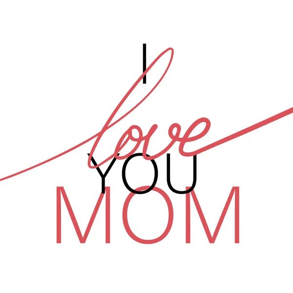 Vector Doodle Schriftzug Illustration Ich liebe dich Mama — Stockvektor