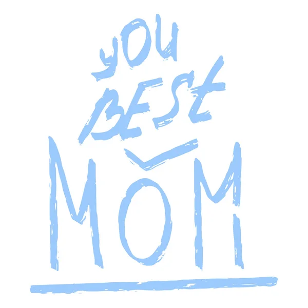 Vector doodle lettering illustration best mom mothers day — Stock Vector