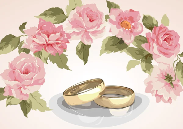 Anillos de boda. — Vector de stock