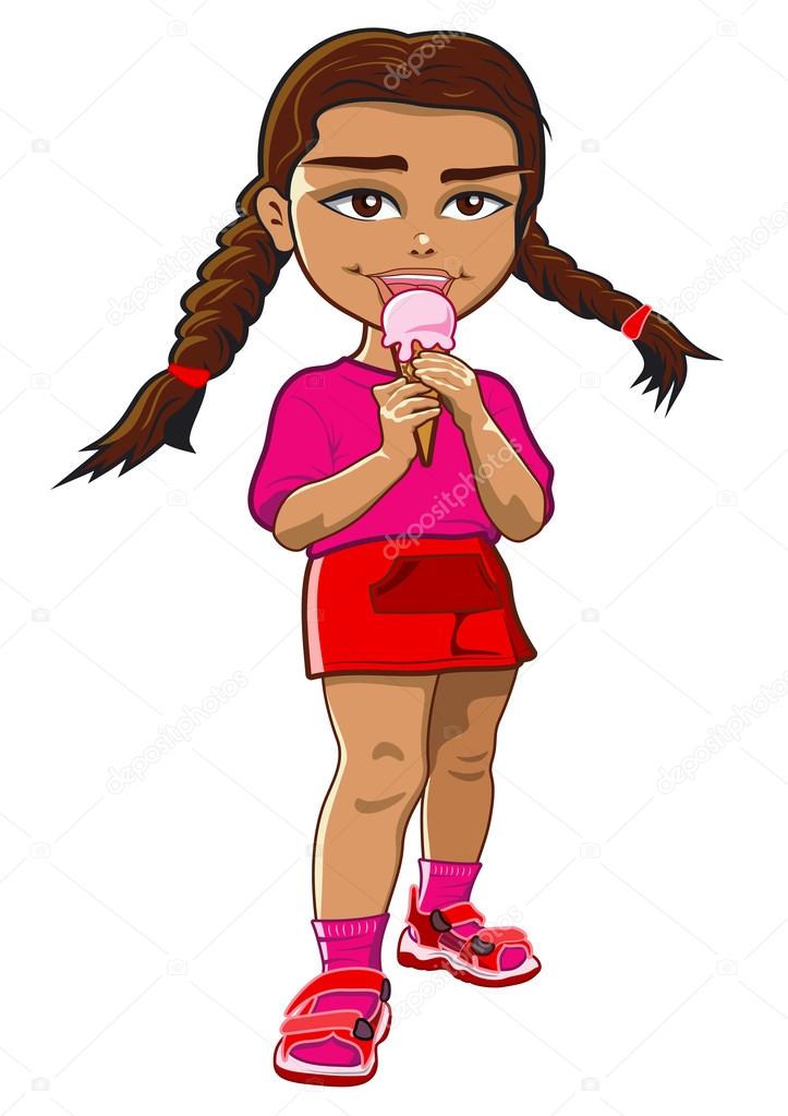 Girl Eating Ice Cream Stock Vector Image By C Stella78