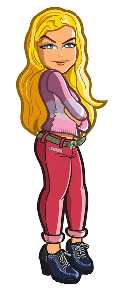 Kırmızı kot pantolon güzel kız.