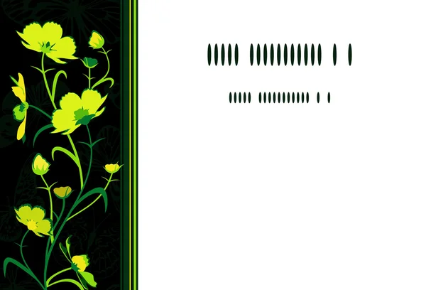 Sarı-yeşil çiçek kartı.