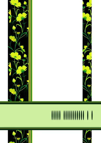 Carte fleurs jaune-vert . — Image vectorielle