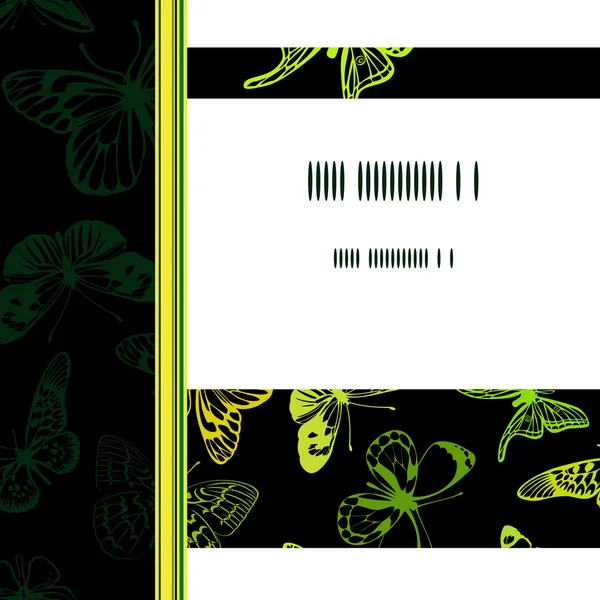 Κάρτα πράσινο πεταλούδες. — Διανυσματικό Αρχείο