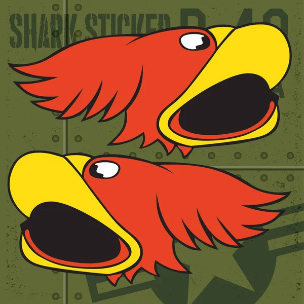 Flygande Tigrar Warhawk Usa Haj Munnen Röd Klistermärke Vinyl Grön — Stock vektor