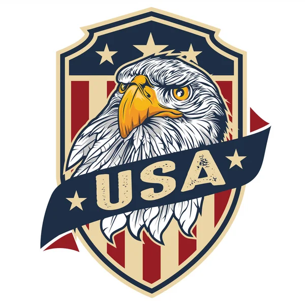 Adler Zeichnung Animal Logo Usa Amerika Vektor Illustration — Stockvektor