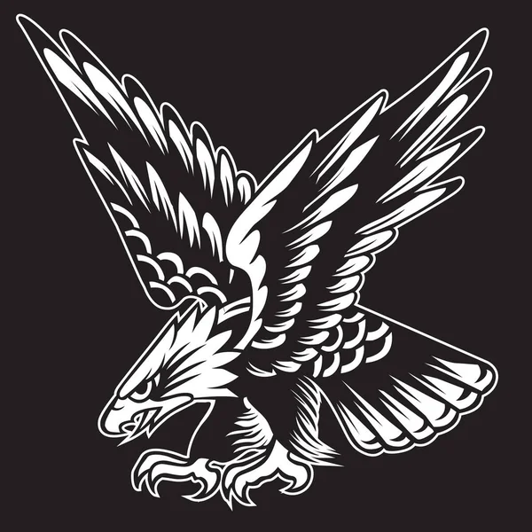 Eagle Drawing Animal Logo Usa Vector Illutration — 스톡 벡터