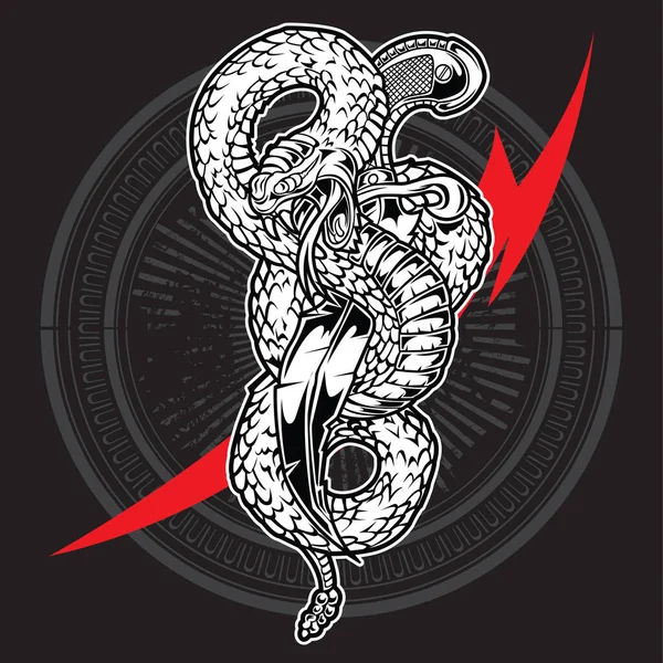 Змія Ніж Векторна Ілюстрація Дизайну Логотипу — стоковий вектор